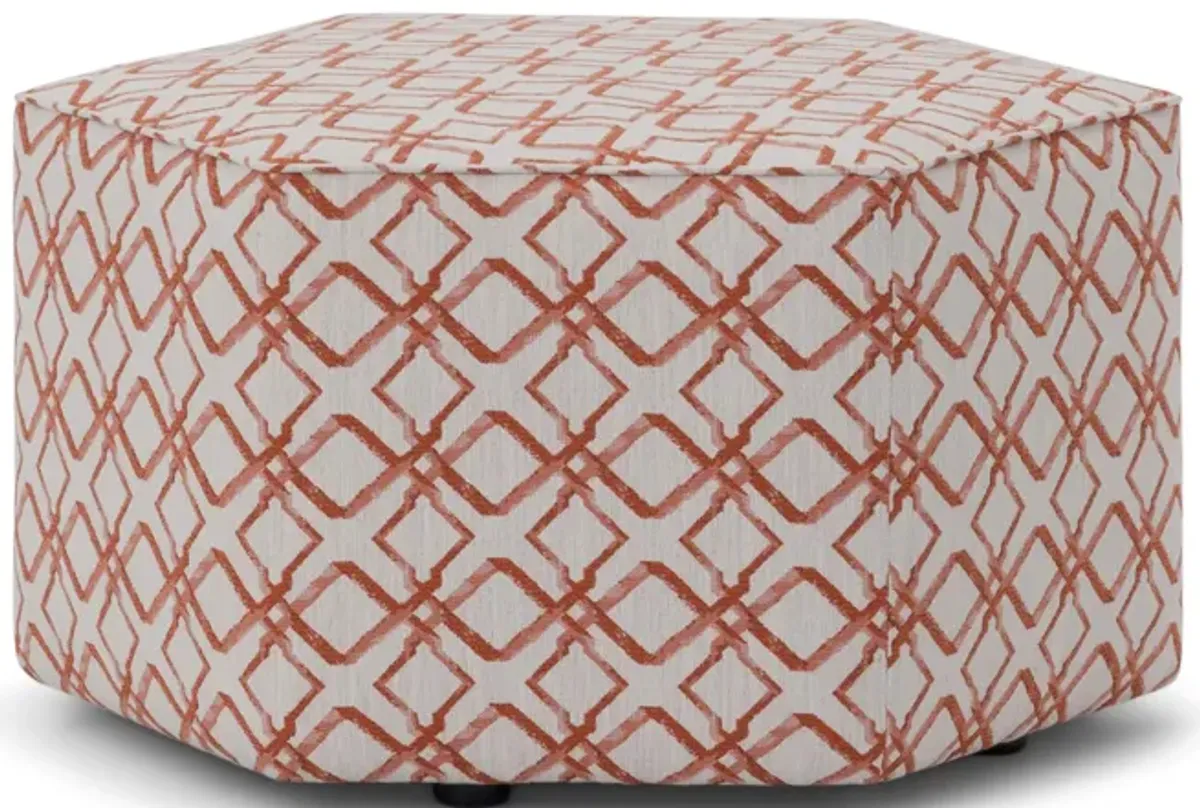 Mingle Hex Castered Ottoman