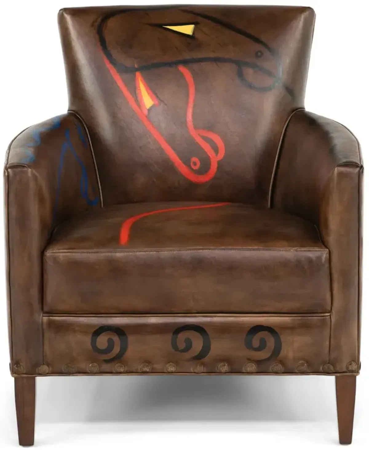 Norvell Hand Painted Leather Chair