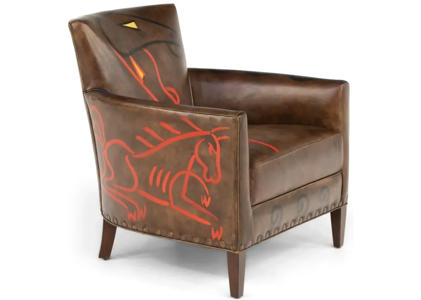 Norvell Hand Painted Leather Chair