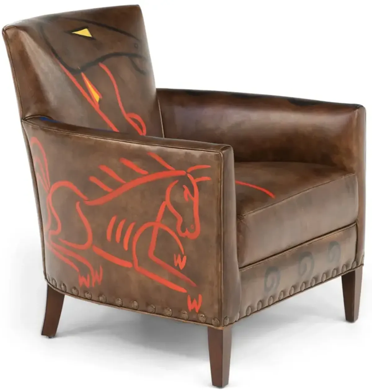 Norvell Hand Painted Leather Chair