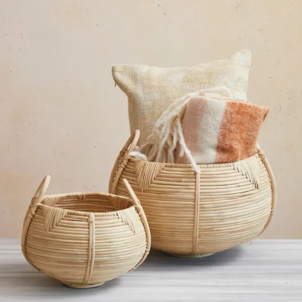 Hand Woven Baskets Set Of 2