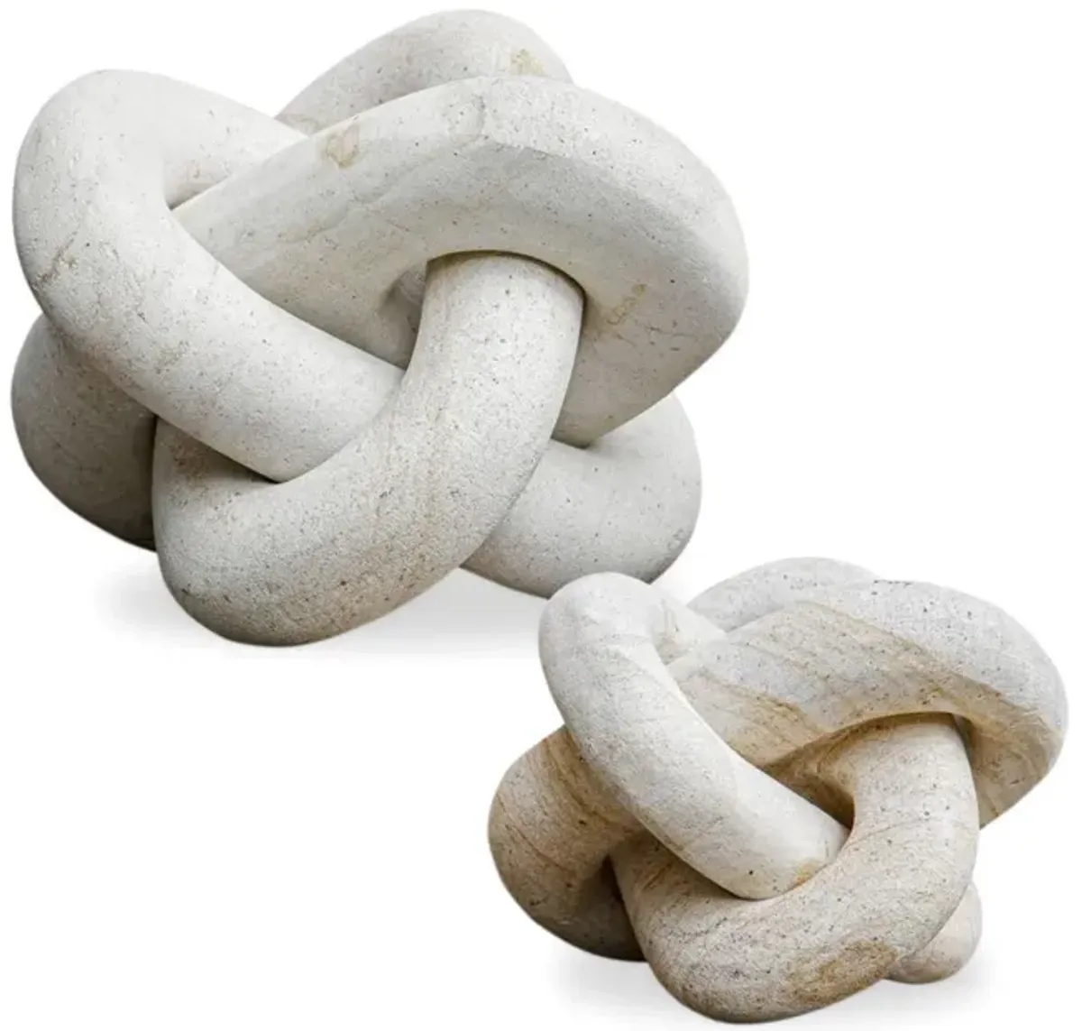 Limestone Outdoor Link Sculpture Set Of 2