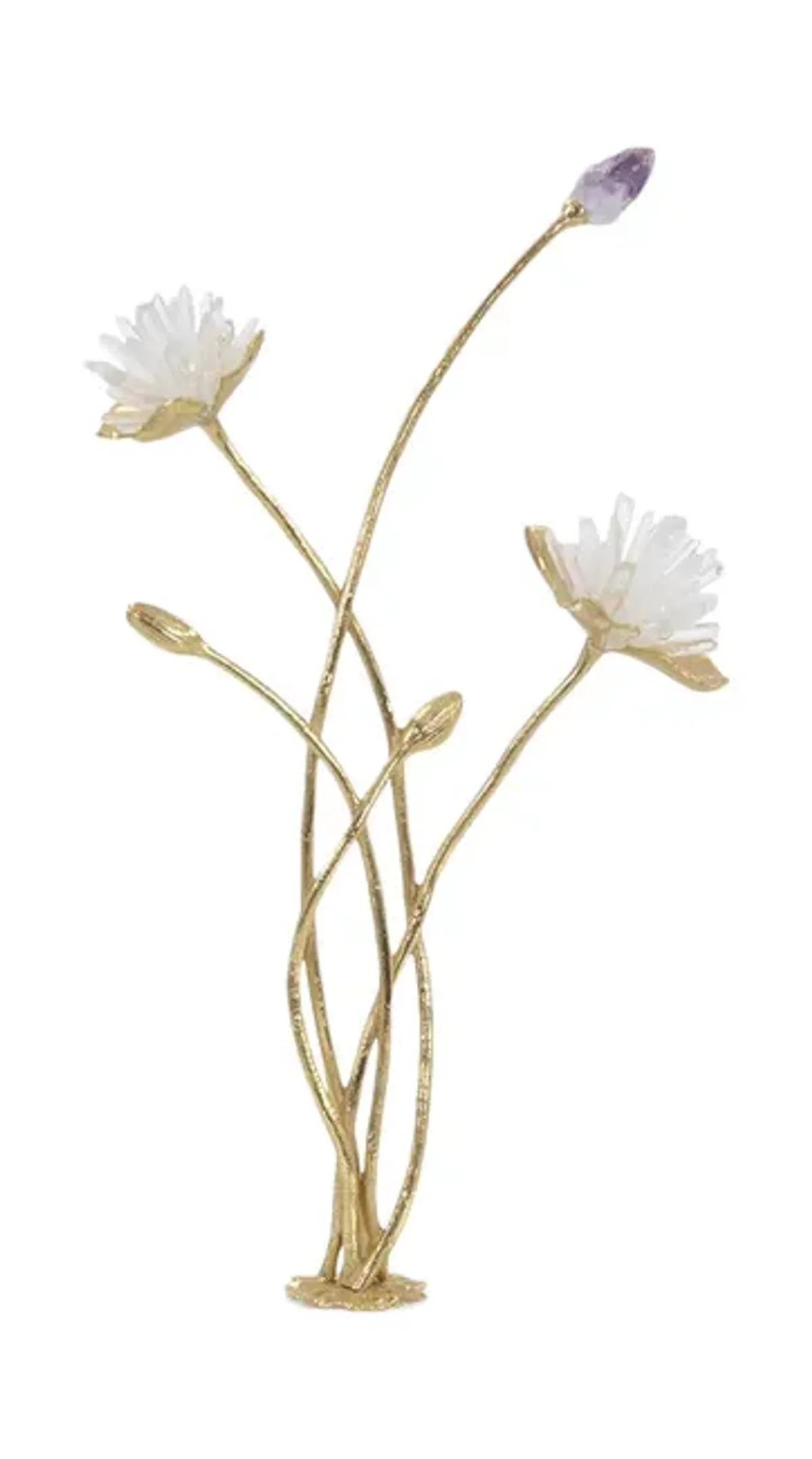 Quartz And Amethyst Floral Sculpture