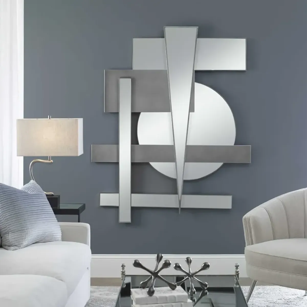 Wedge Mirrored Wall Decor