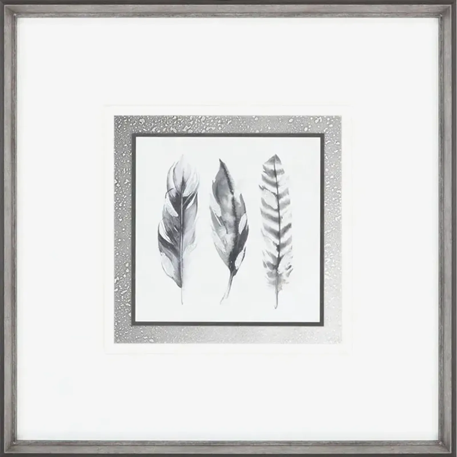 Watercolor Feathers I Framed Print