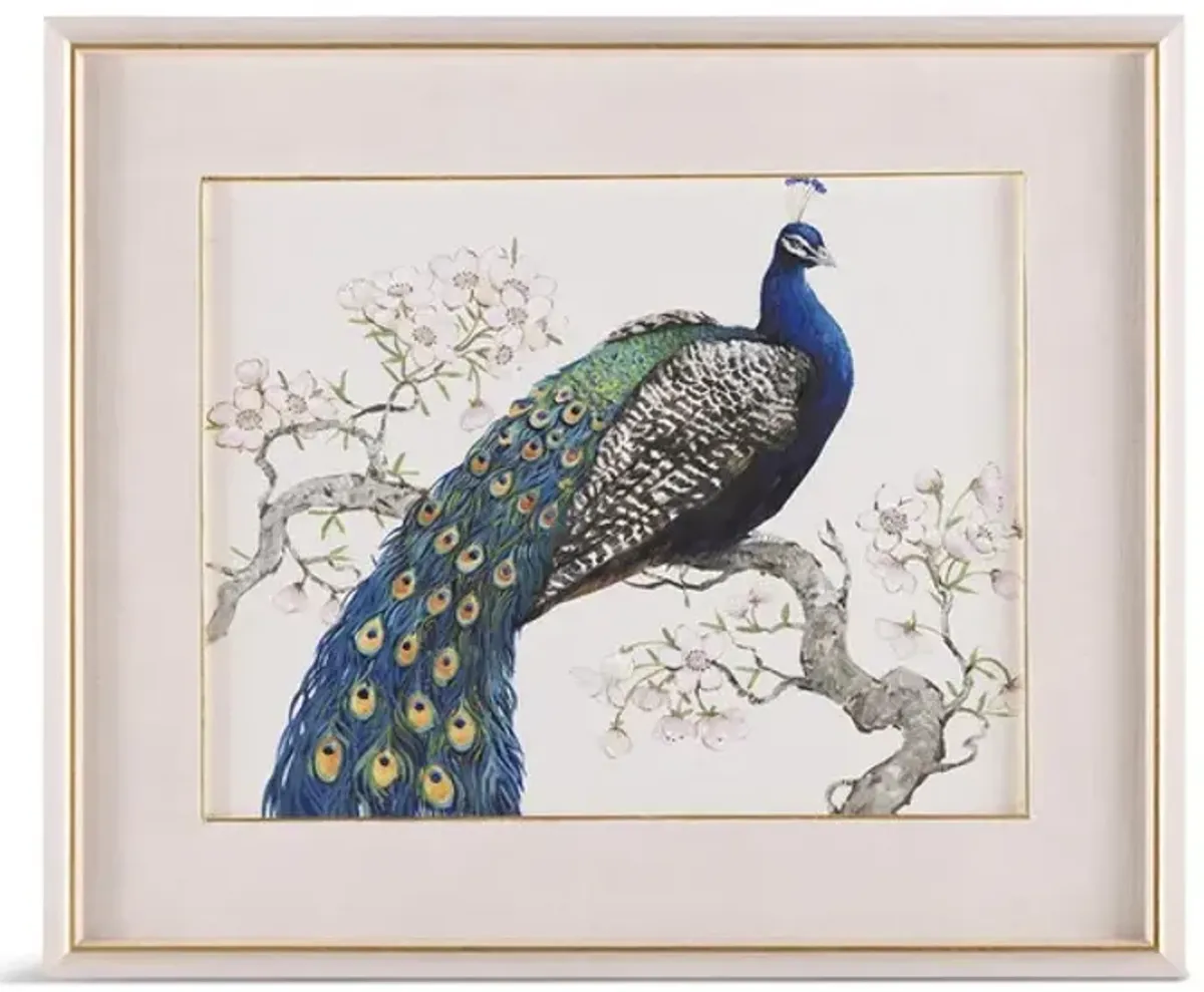 Peacock And Blossoms II Framed Art