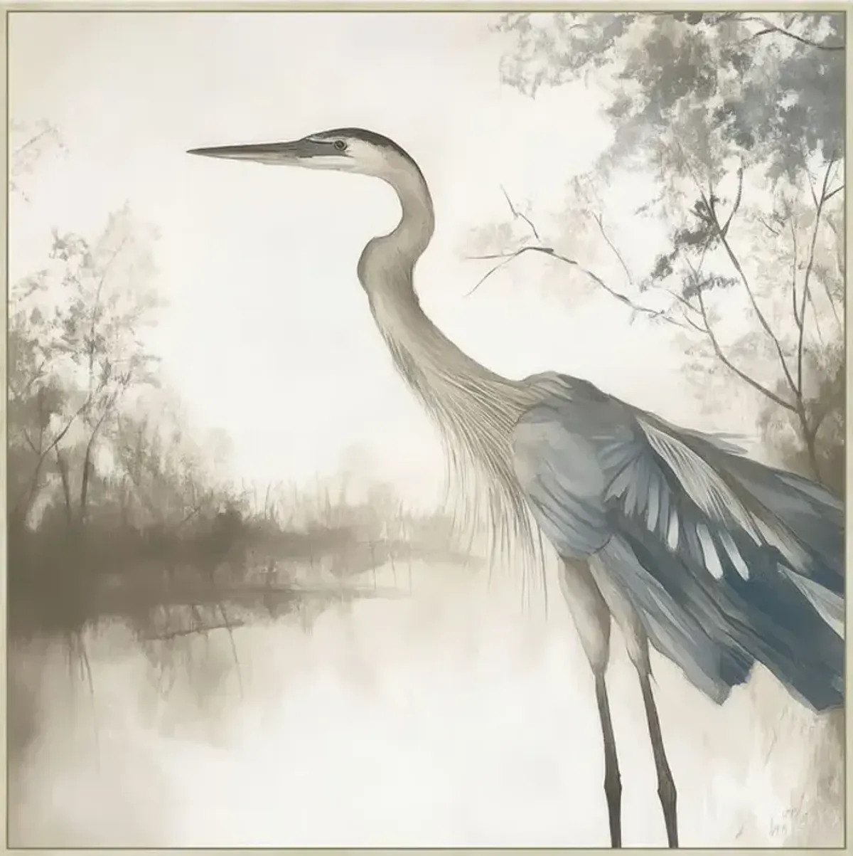 Feathers On Water II Framed Canvas