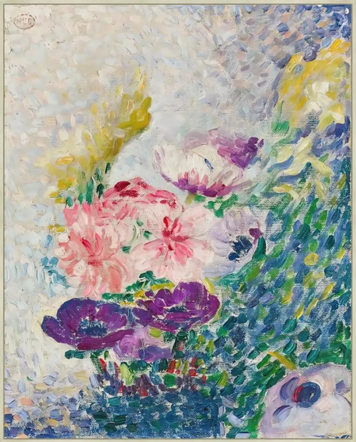 Chrysanthemums Framed Canvas