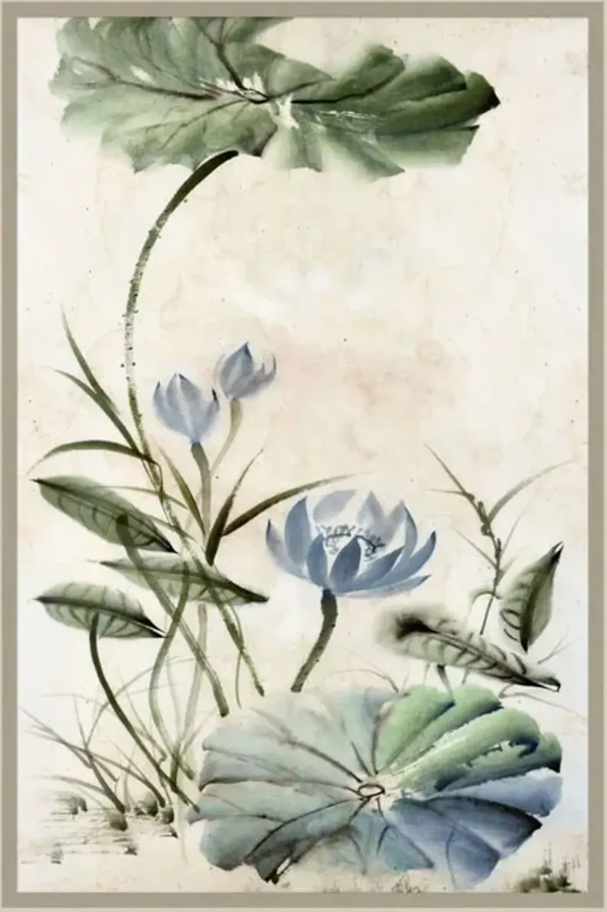 Blue Lotus Garden II Framed Art