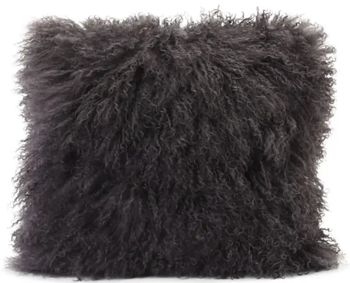 16  Lamb Fur Pillow - Grey