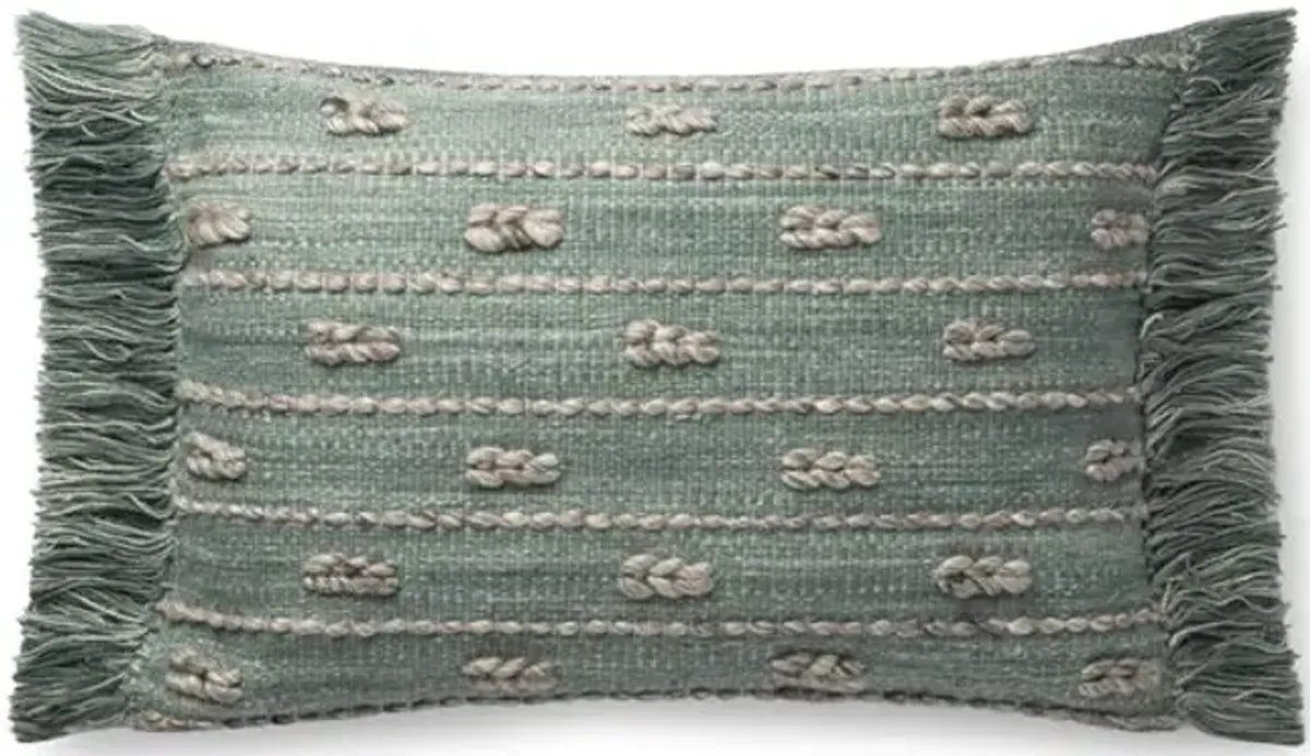 22  Teal Knot Lumbar Pillow