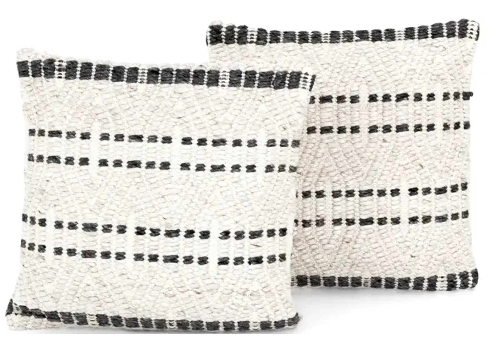 Grey Patterned Pillow - Set of 2