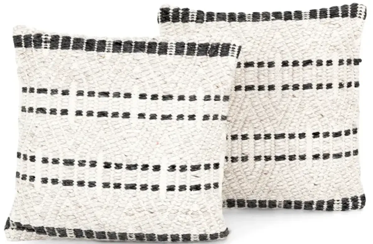 Grey Patterned Pillow - Set of 2