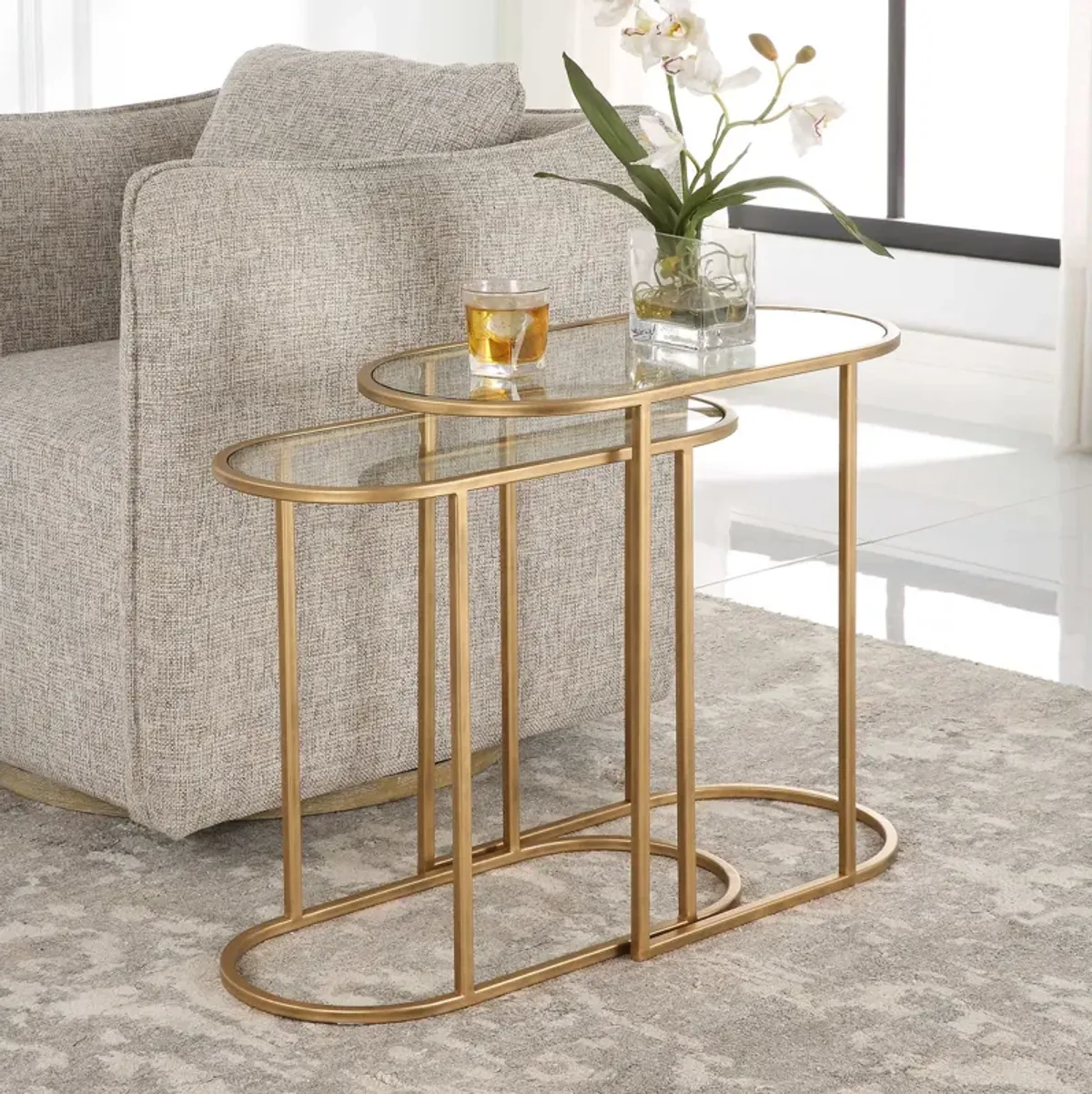 Oval Nesting Table - Set of 2