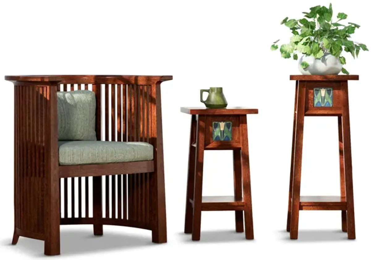 24  Floral Tile Plant Stand