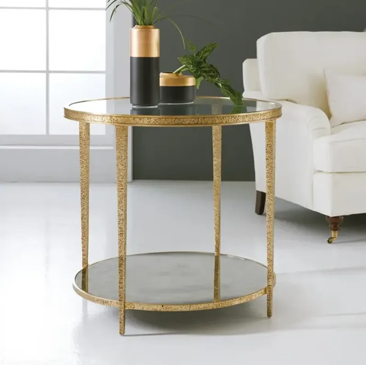Small Sculpture Round End Table