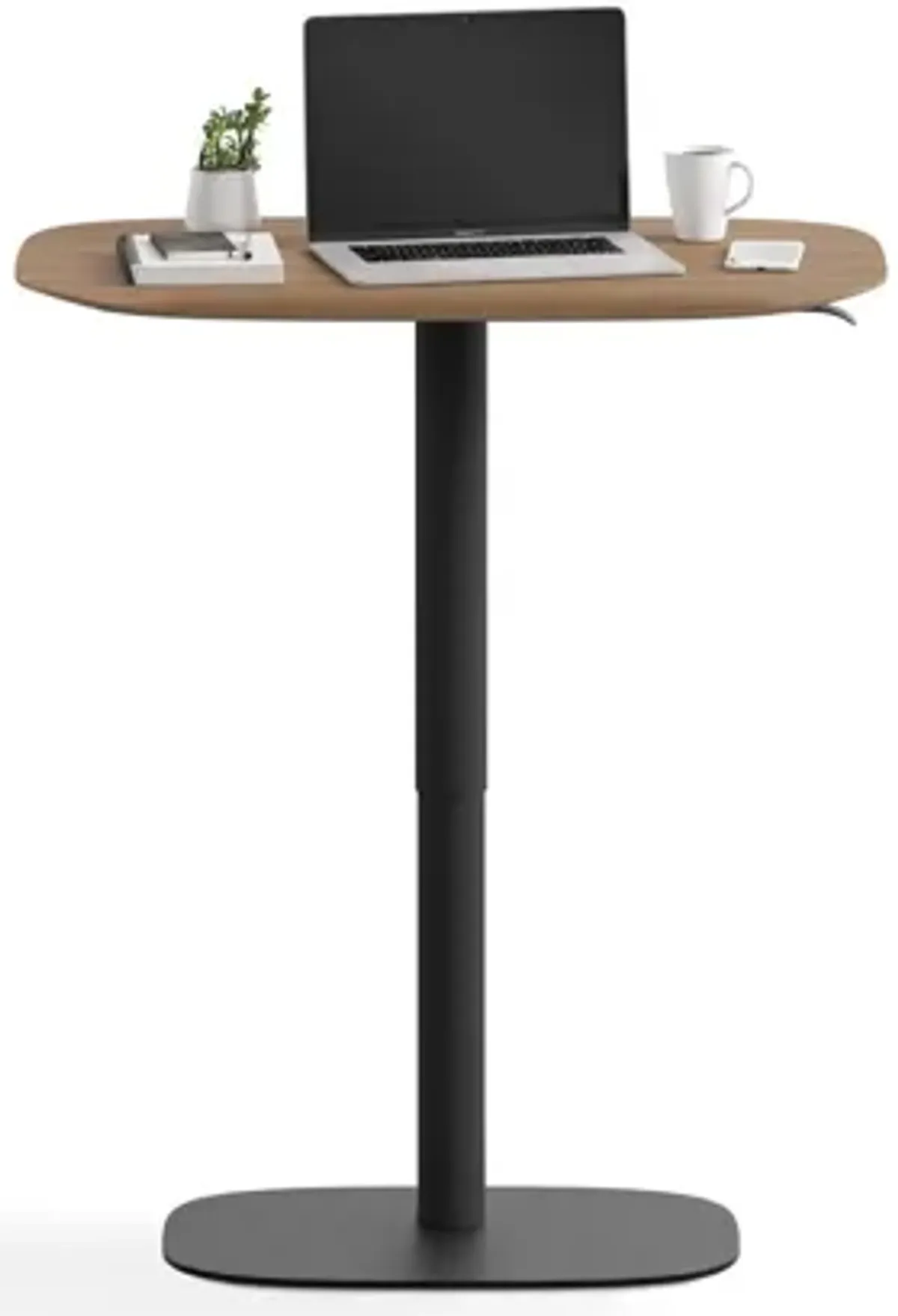 Soma Lift Desk - Walnut With Black Base