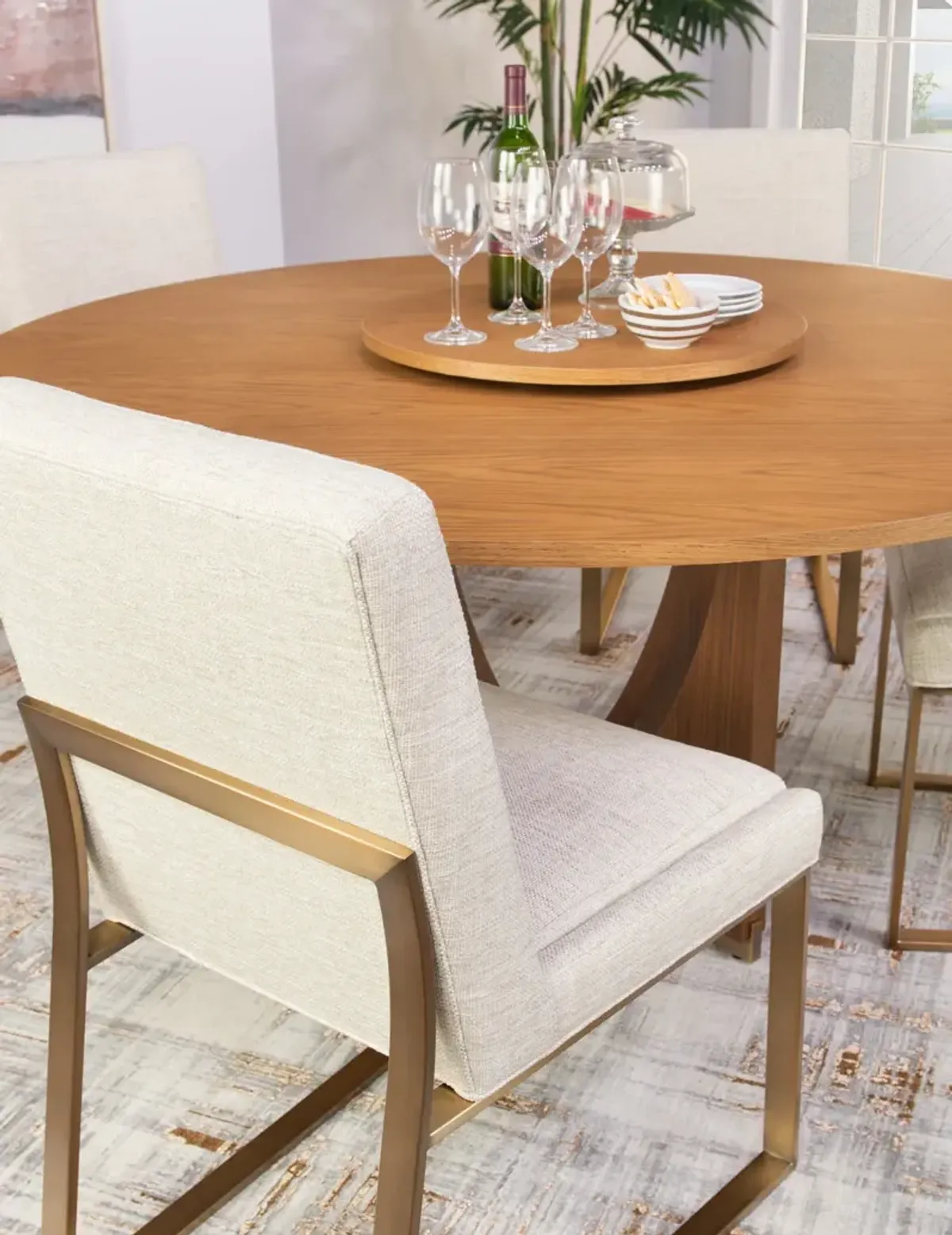Details 6 Piece Dining Set Includes Lazy Susan