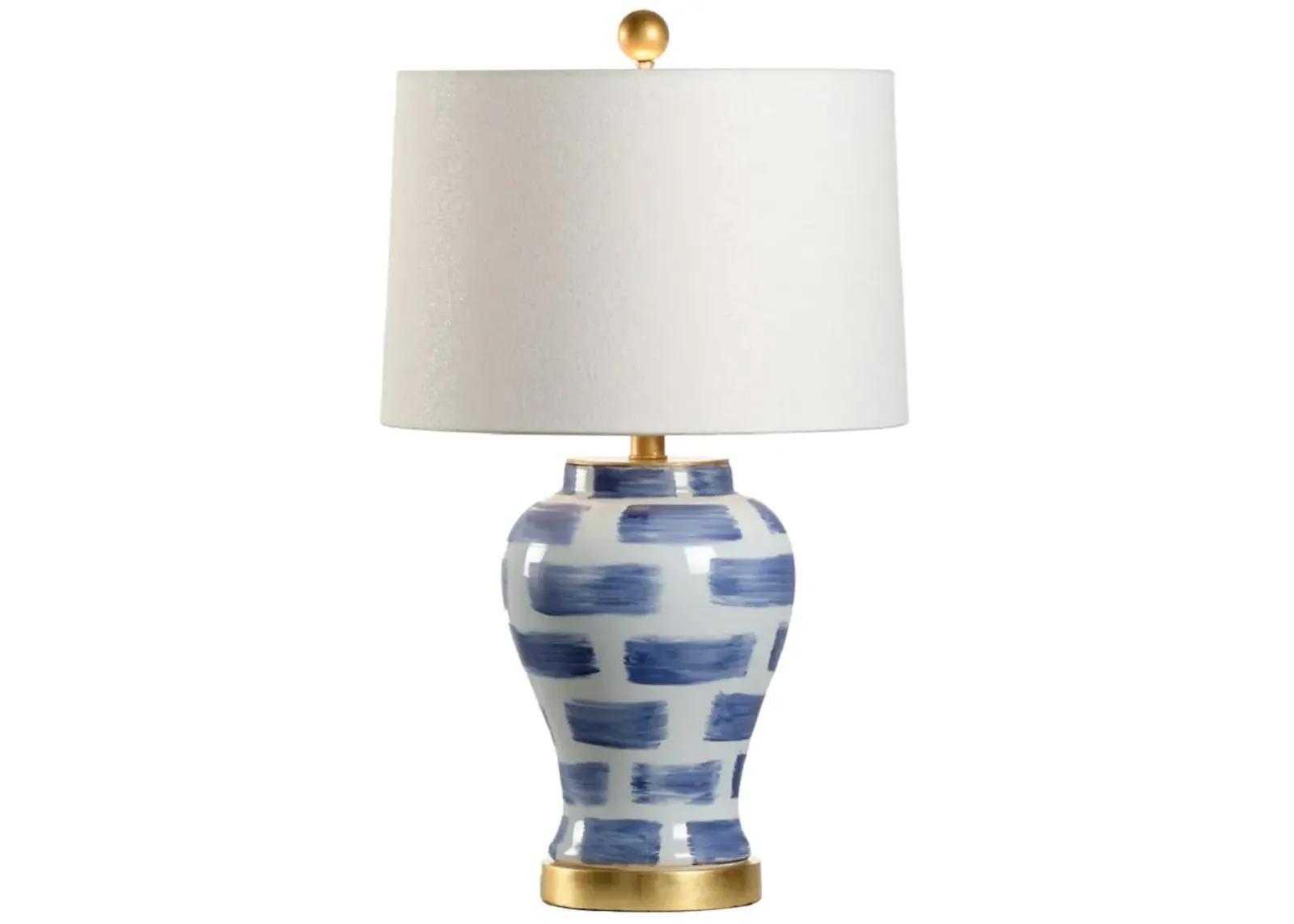 Blue   White Brick Lamp