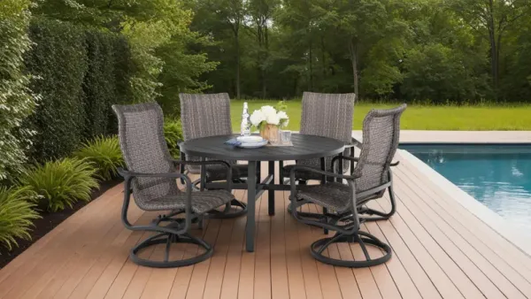 Cabrisa II 5 Piece Patio Dining Set - Woven Seat 