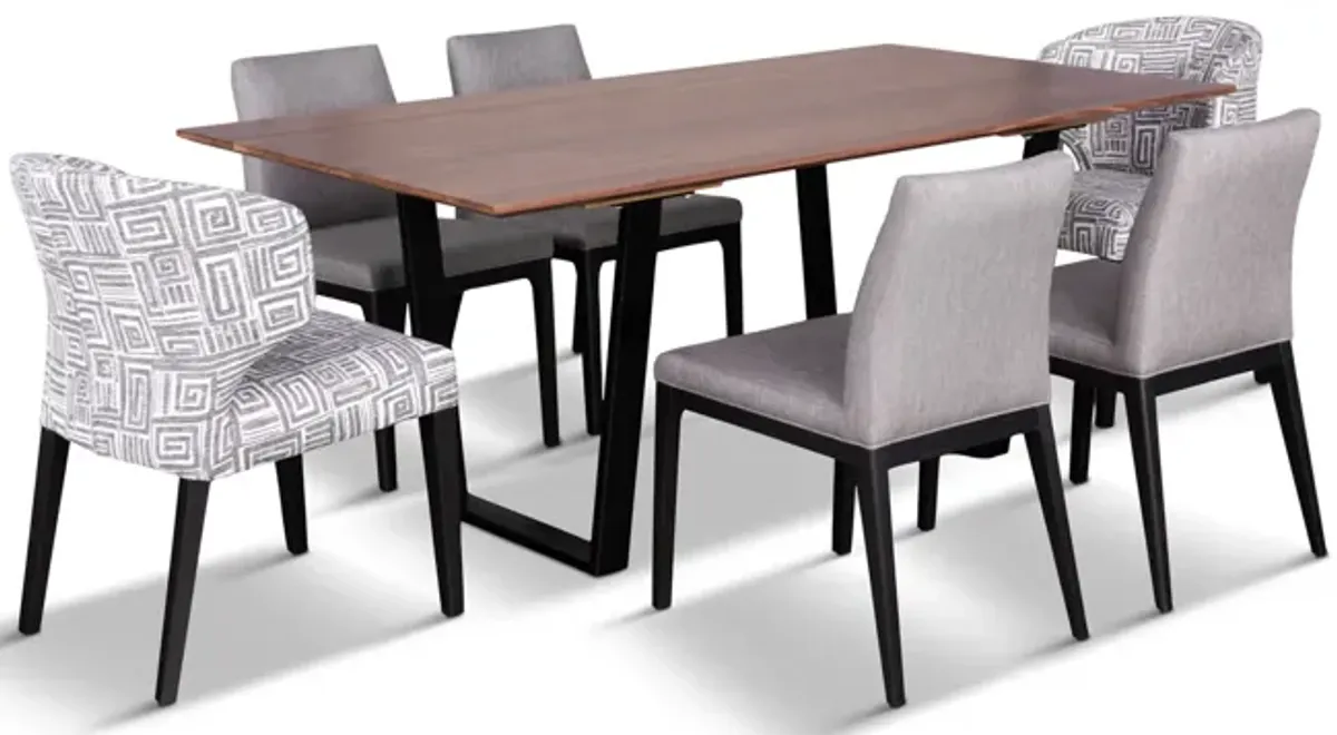 Walnut 7 Piece Dining Set