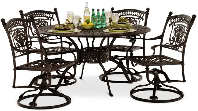 Turin 5 Piece Swivel Patio Dining Set