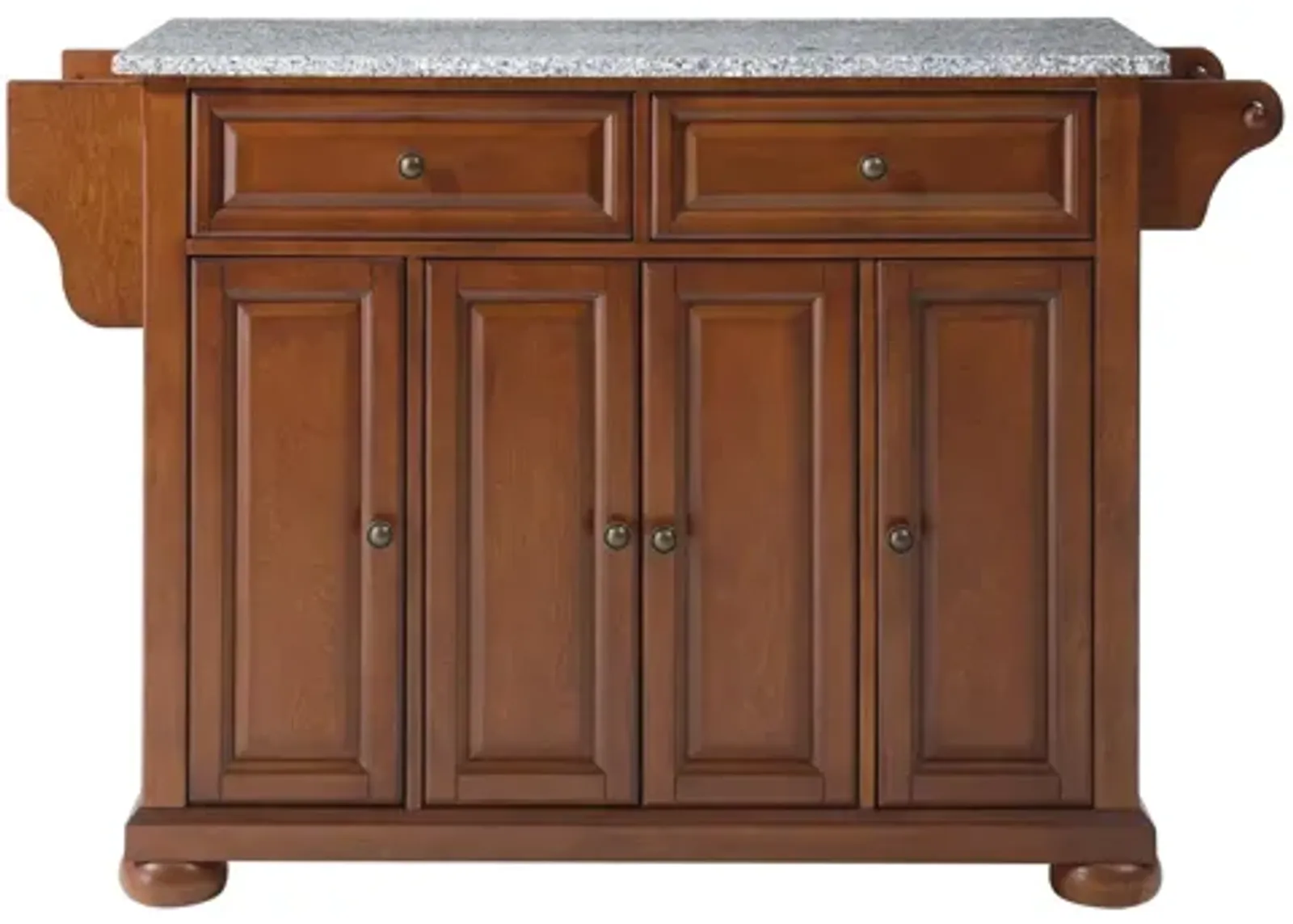 Alexandria Solid Granite Top Kitchen Island in Classic Cherry