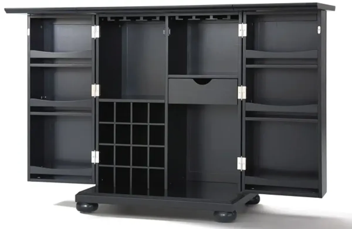 Alexandria Expandable Bar Cabinet in Black