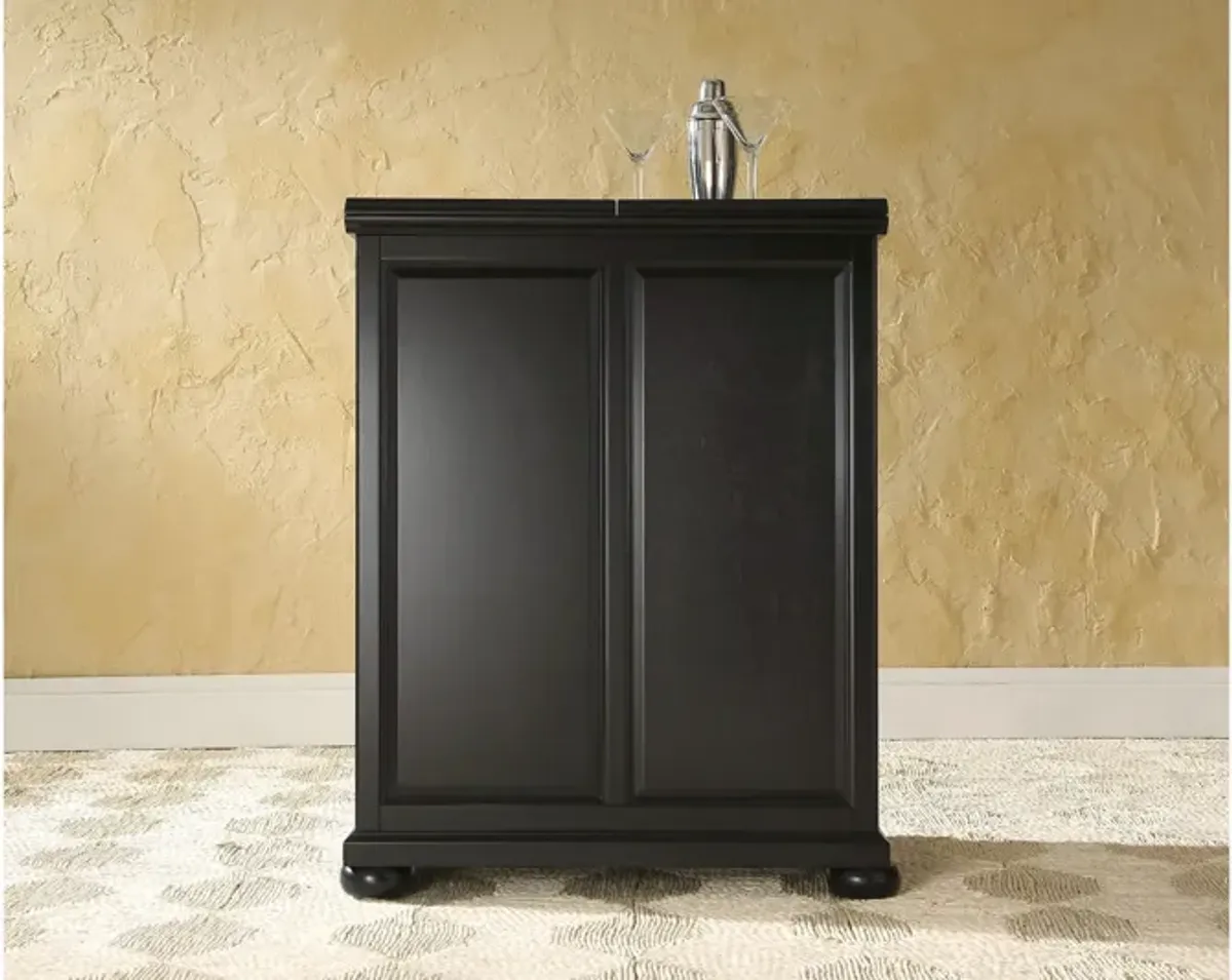 Alexandria Expandable Bar Cabinet in Black