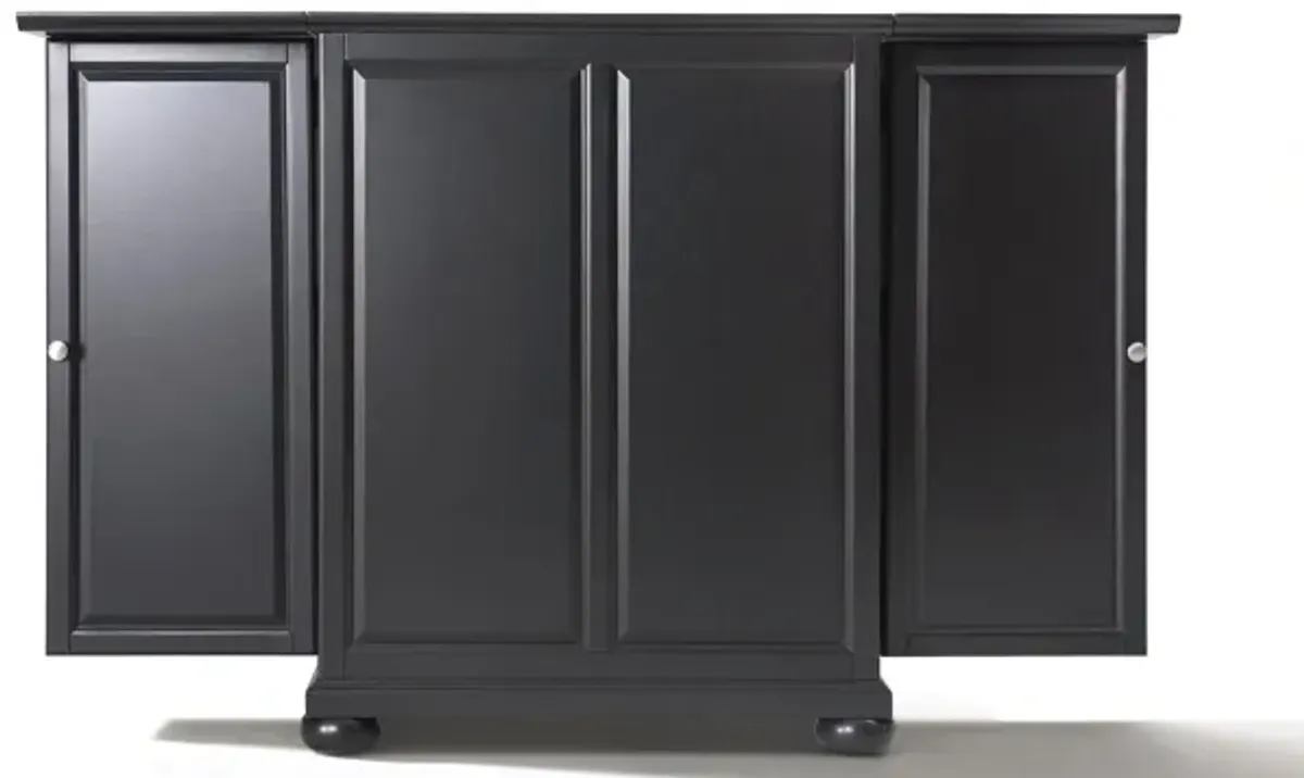 Alexandria Expandable Bar Cabinet in Black