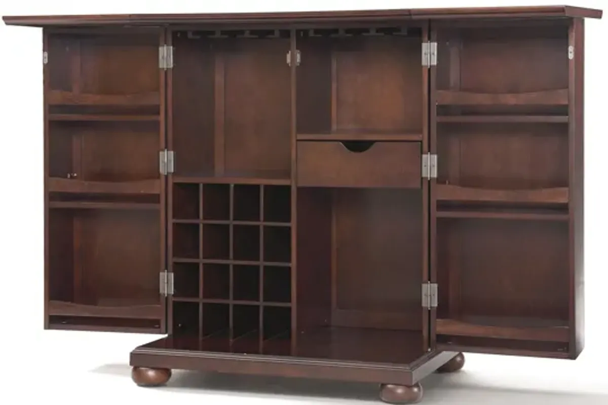 Alexandria Expandable Bar Cabinet in Vintage Mahogany