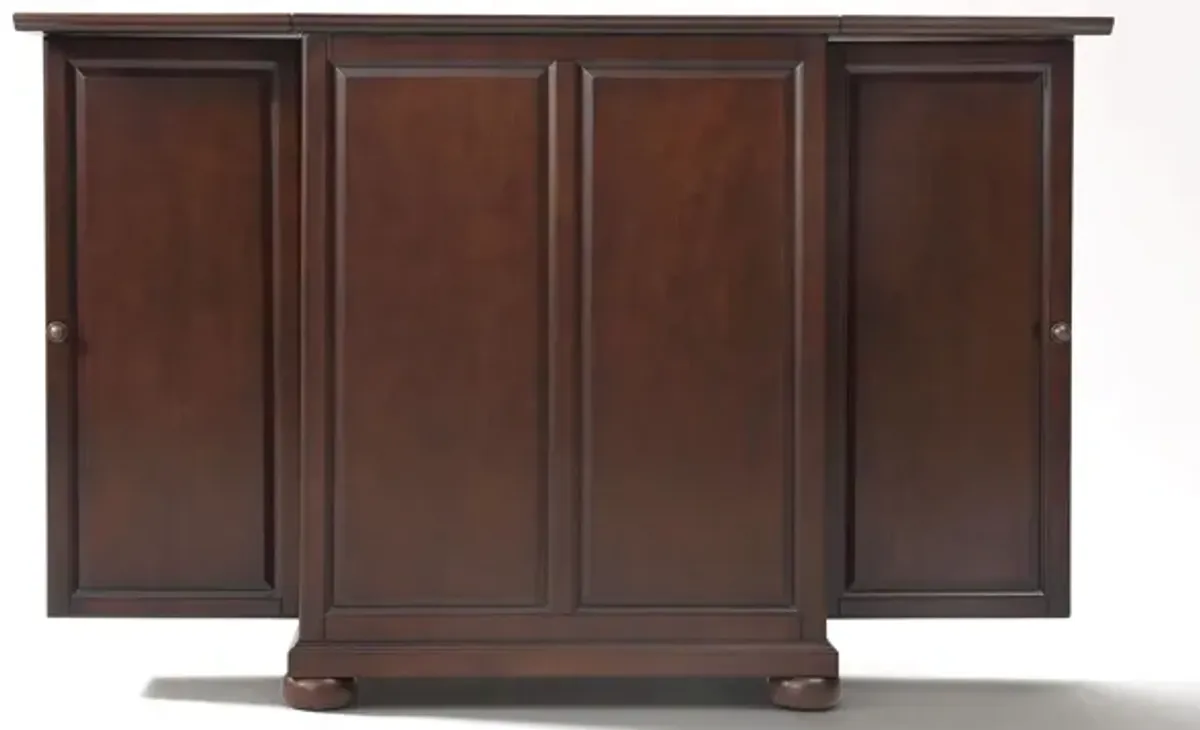 Alexandria Expandable Bar Cabinet in Vintage Mahogany