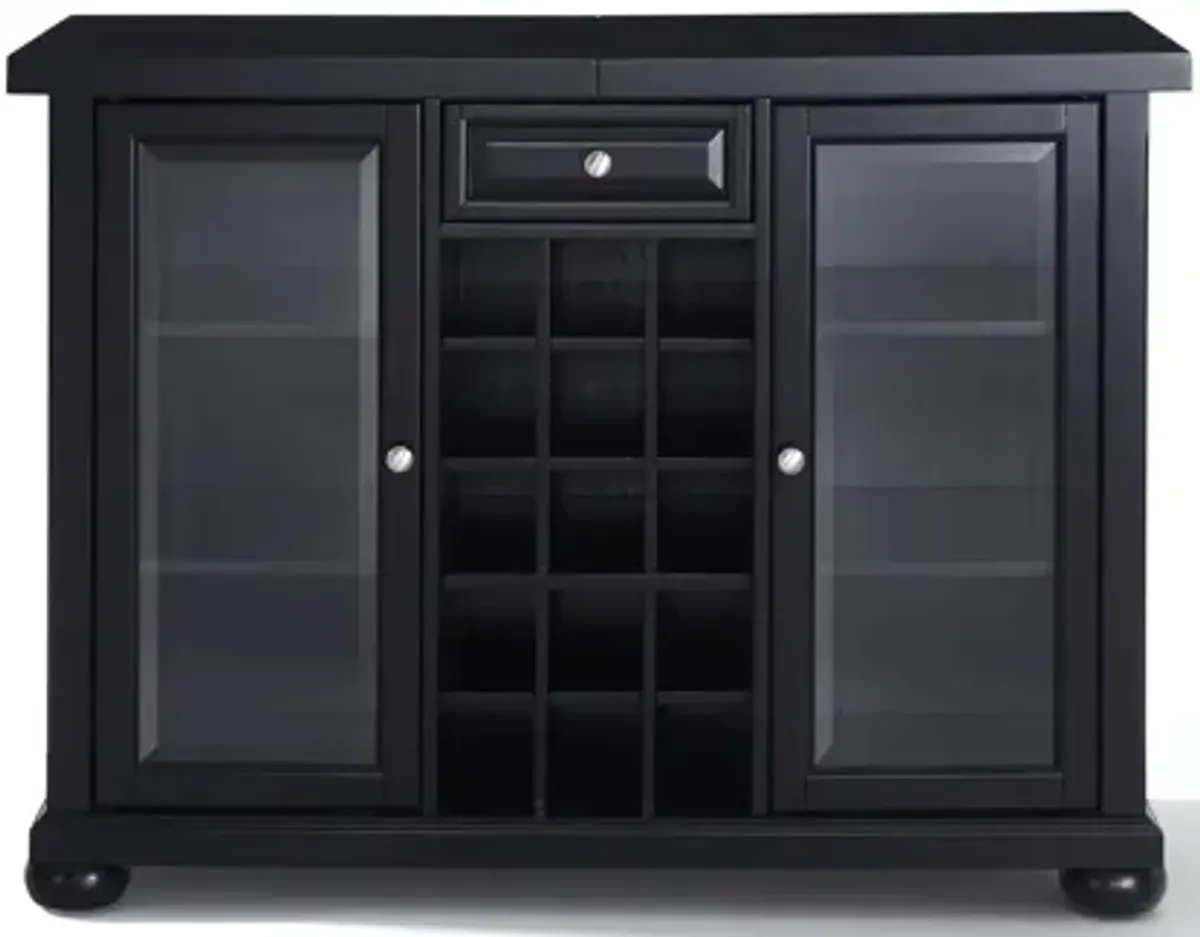 Alexandria Sliding Top Bar Cabinet in Black