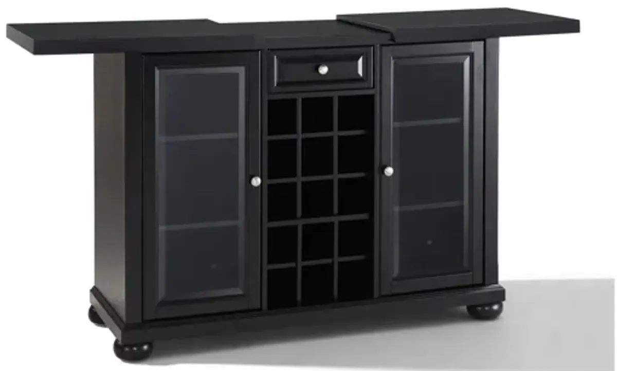 Alexandria Sliding Top Bar Cabinet in Black