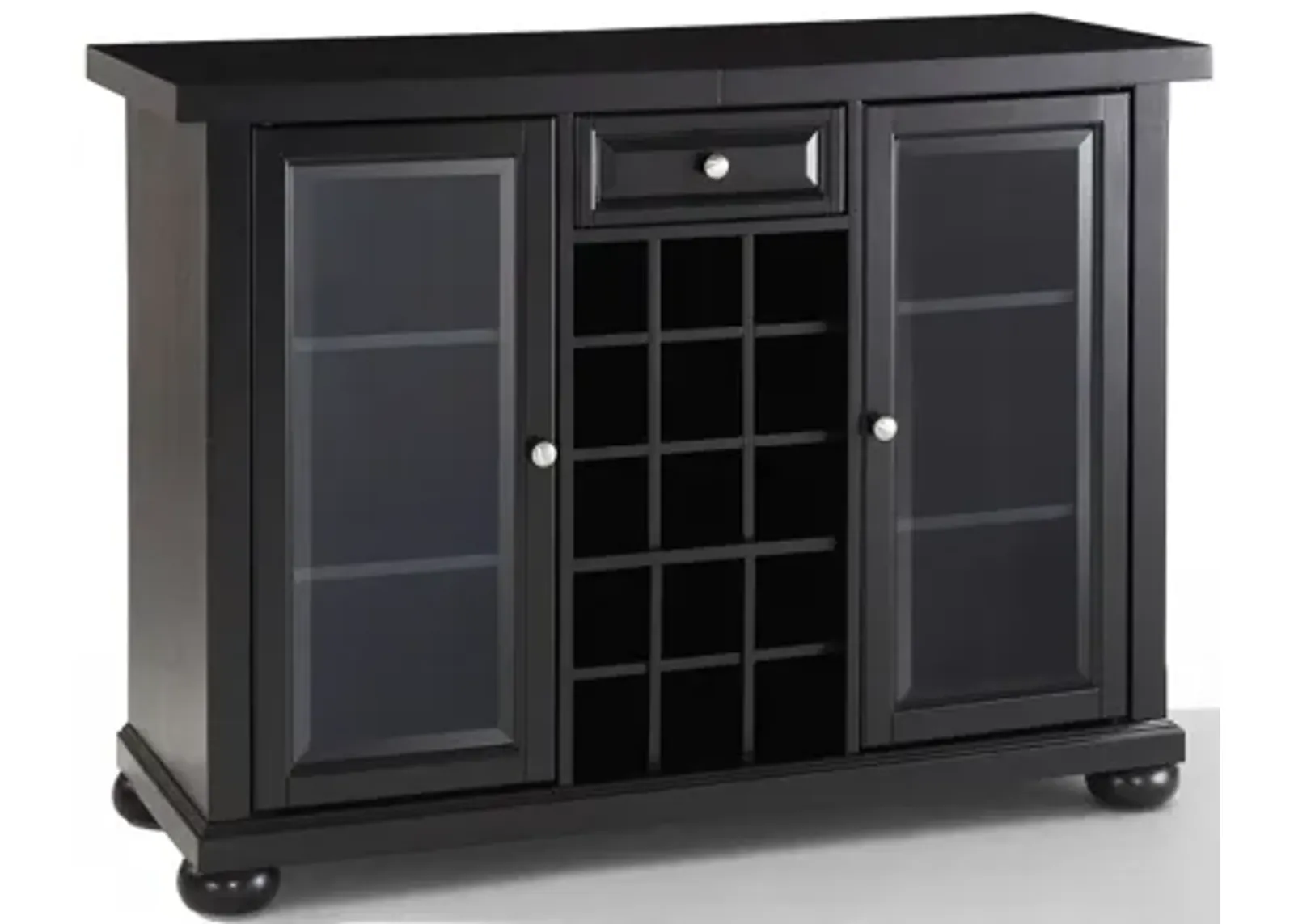 Alexandria Sliding Top Bar Cabinet in Black