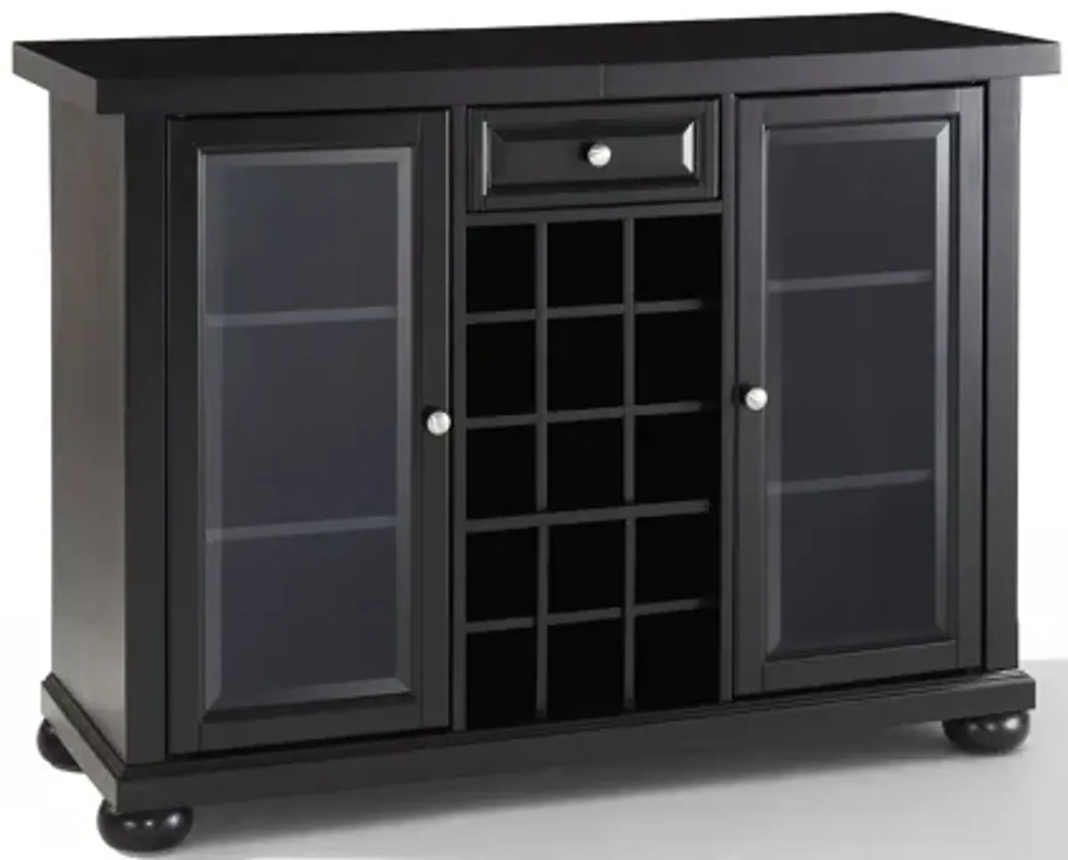 Alexandria Sliding Top Bar Cabinet in Black