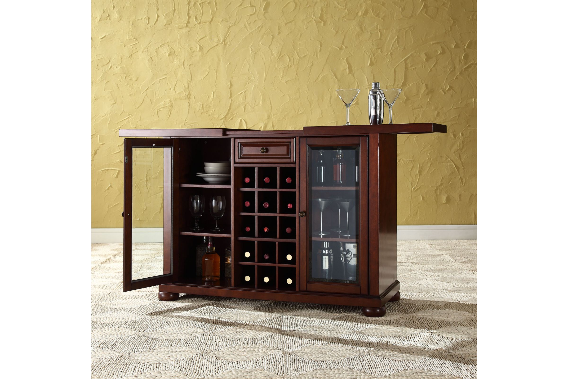 Alexandria Sliding Top Bar in Vintage Mahogany