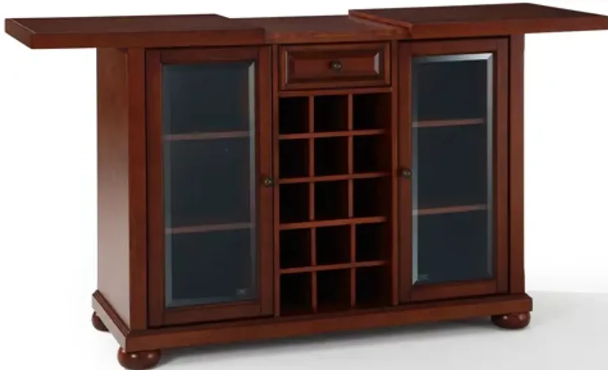 Alexandria Sliding Top Bar Cabinet in Vintage Mahogany