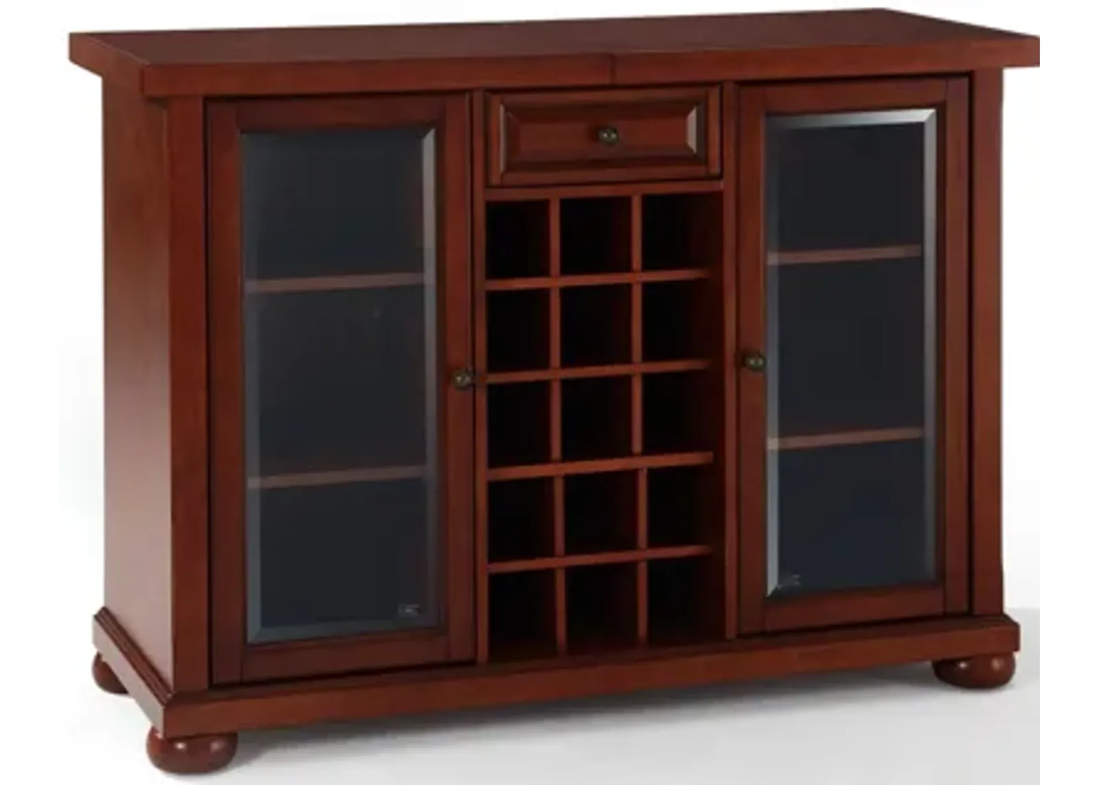 Alexandria Sliding Top Bar Cabinet in Vintage Mahogany