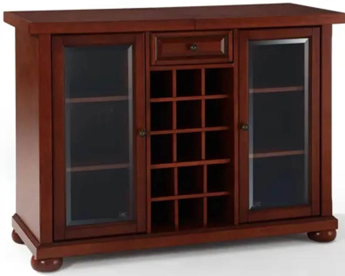 Alexandria Sliding Top Bar Cabinet in Vintage Mahogany