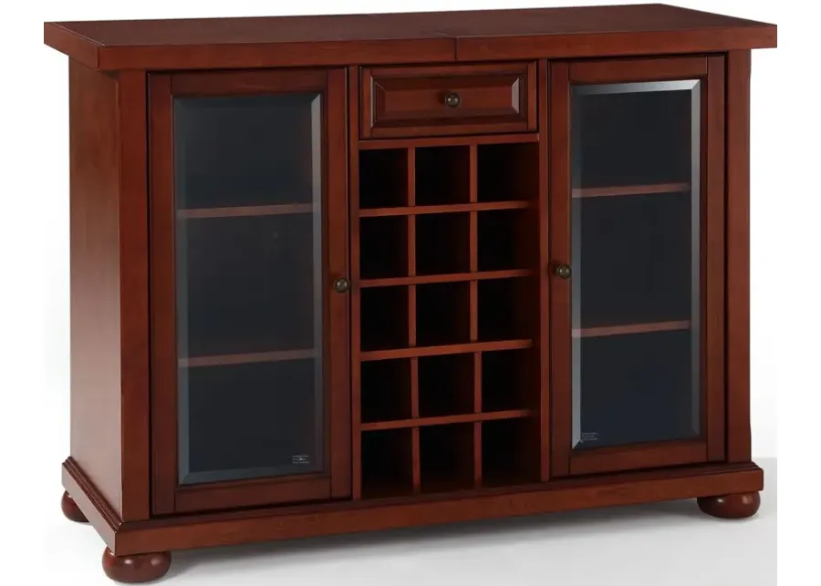 Alexandria Sliding Top Bar Cabinet in Vintage Mahogany