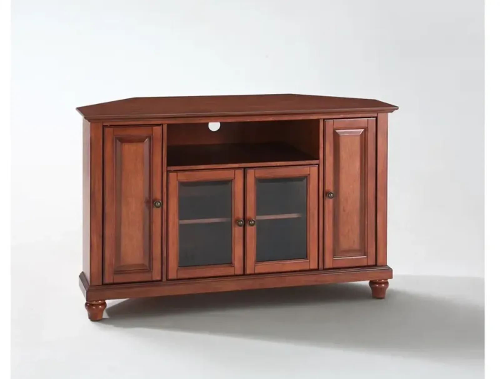 Cambridge 48" Corner TV Stand in Classic Cherry