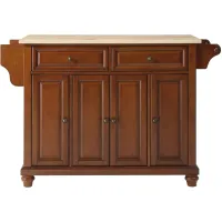 Cambridge Natural Wood Top Kitchen Island in Classic Cherry