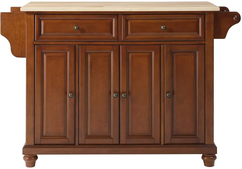 Cambridge Natural Wood Top Kitchen Island in Classic Cherry