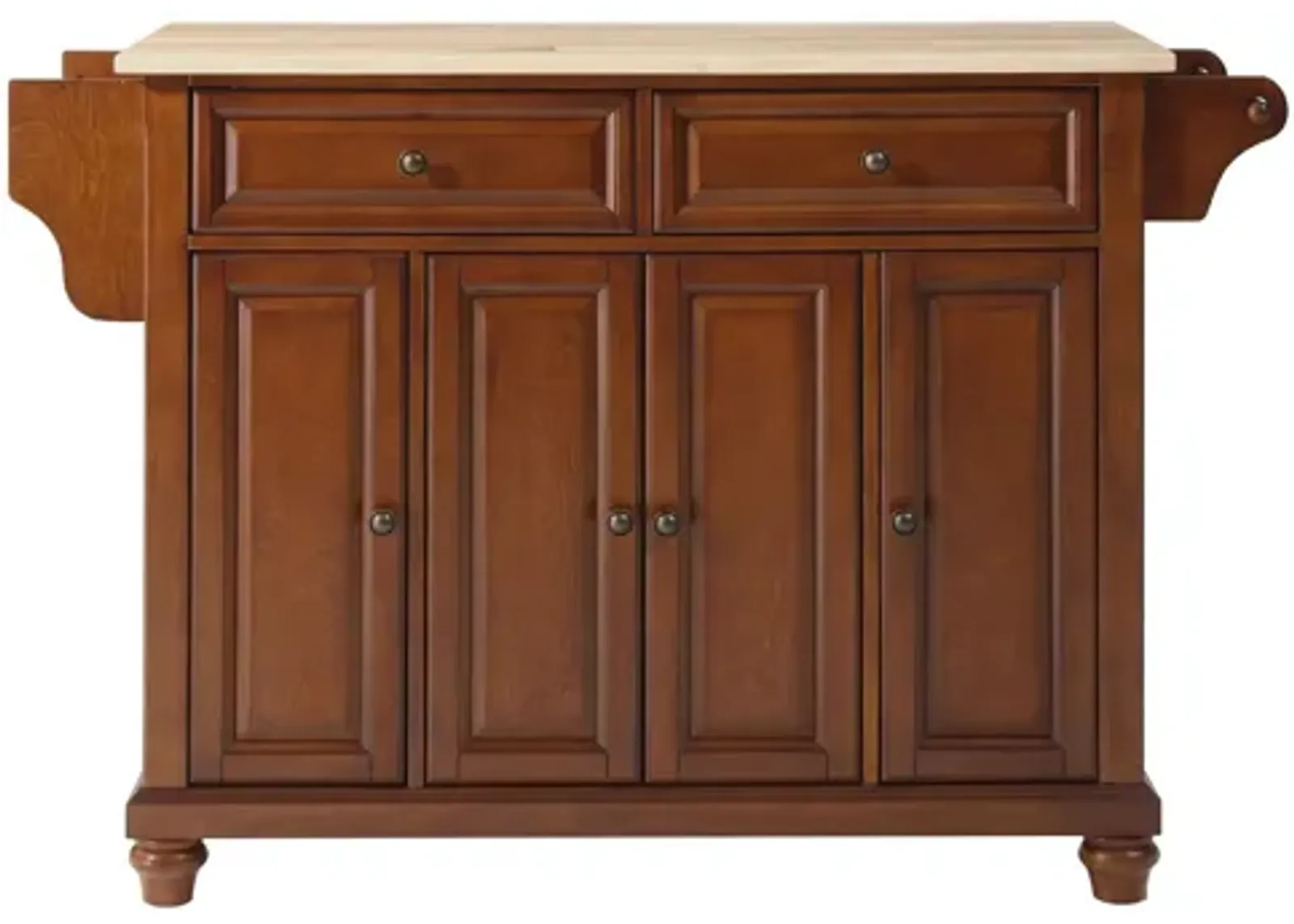 Cambridge Natural Wood Top Kitchen Island in Classic Cherry