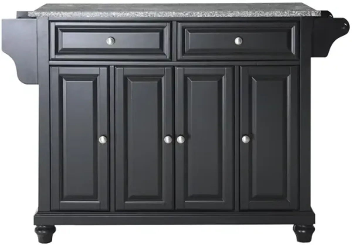 Cambridge Solid Granite Top Kitchen Island in Black