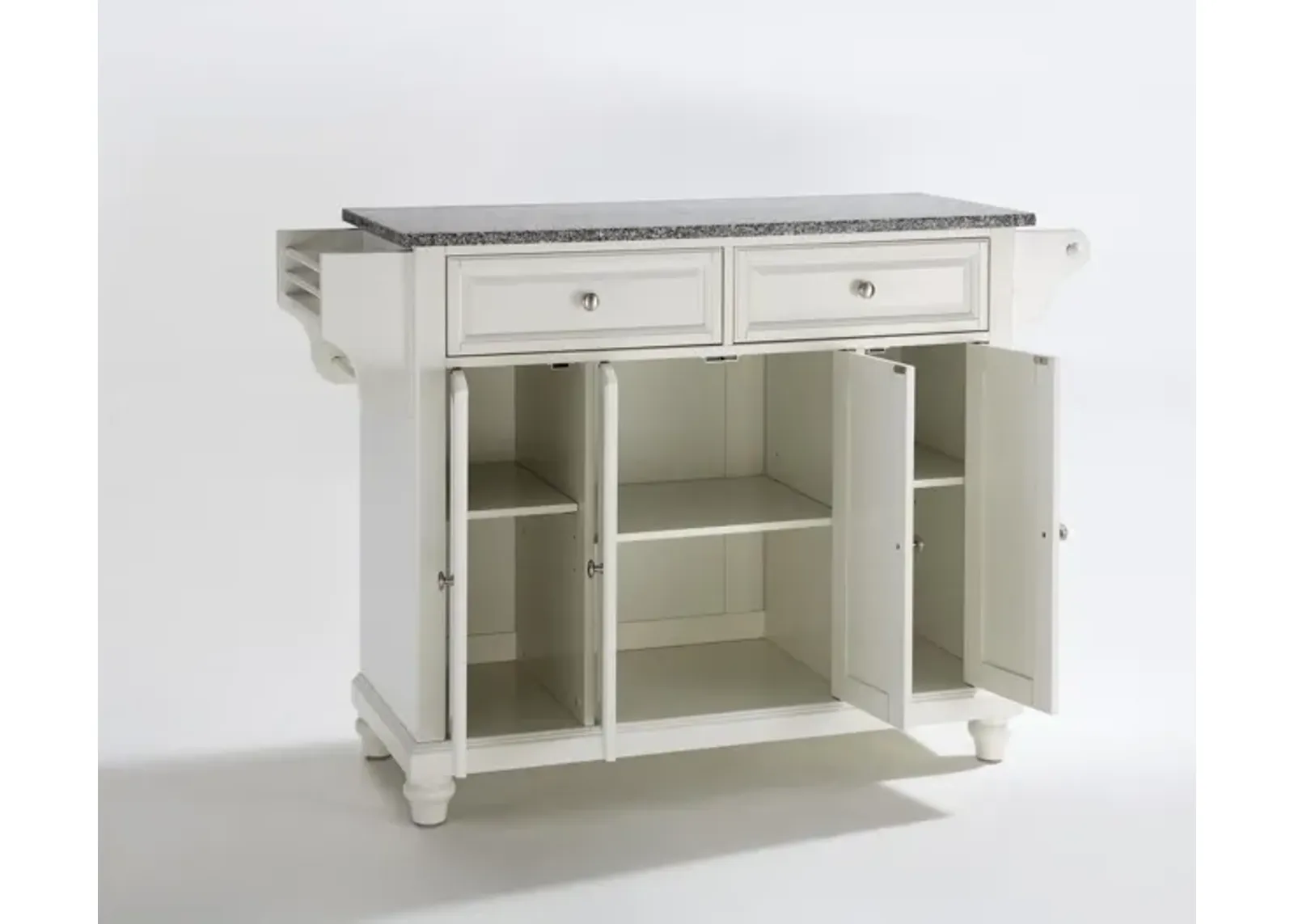 Cambridge Solid Granite Top Kitchen Island in White