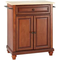 Cambridge Natural Wood Top Portable Kitchen Island in Classic Cherry