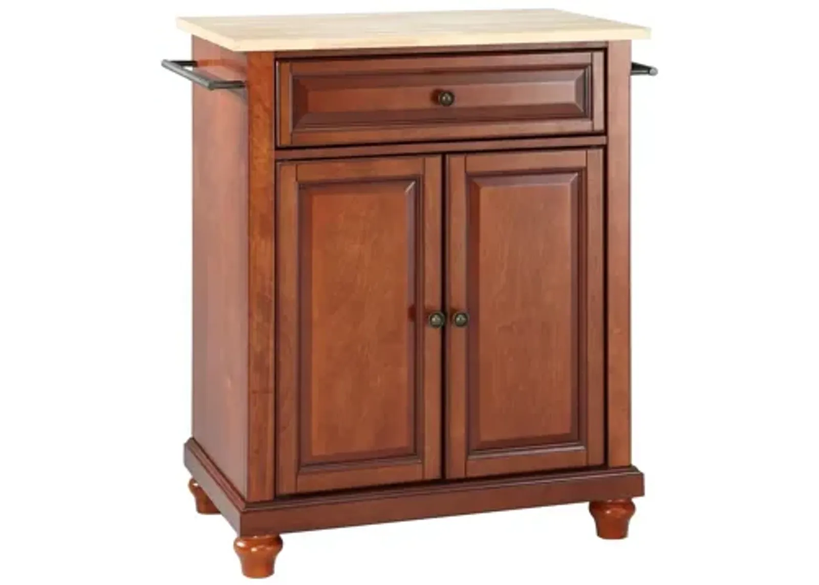 Cambridge Natural Wood Top Portable Kitchen Island in Classic Cherry