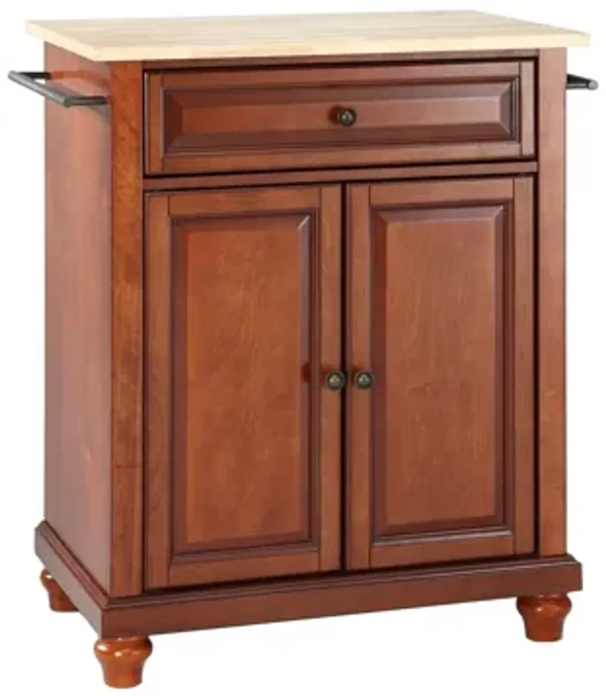 Cambridge Natural Wood Top Portable Kitchen Island in Classic Cherry